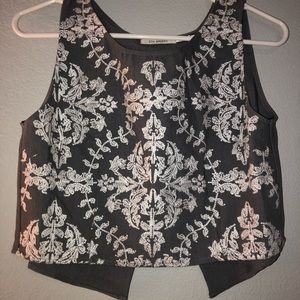 Blu pepper embroidered crop top